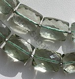 Green Amethyst Gemstone Faceted Rectangles