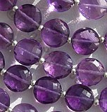 紫水晶宝石刻面硬币