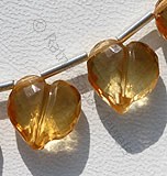 Citrine Gemstone Faceted Chubby Heart Briolette