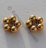 18k Gold Small Daisy Spacer Beads