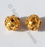 18k Gold Rope Round Granulated Beads