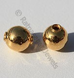 18k Gold Cap Round Plain Beads