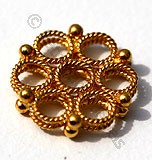 18k Gold Granulated Flower Ring Beads