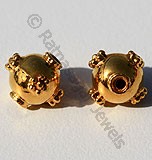 18k Gold Round Tubular Granulated Beads
