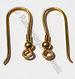 18k Gold Ear Wire with Coil
