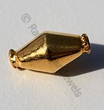 18k Gold Parallelogram Capped Plain Beads