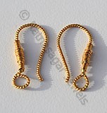 18k Gold Designer Ear Wire with Coil