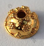 18k Gold Flower Granulation Bead Caps