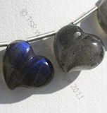 Labradorite Blue Power Chubby Heart Plain Beads