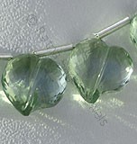 Green Amethyst Gemstone Faceted Chubby Heart 