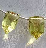 Lemon quartz pentagon shape beads