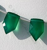 Green Onyx Gemstone Pentagon Beads