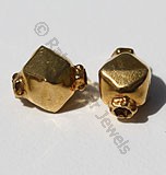 18k Gold Octahedron Capped Beads