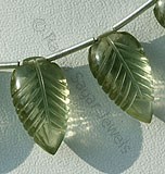 Green Amethyst Gemstone Carved Leaf