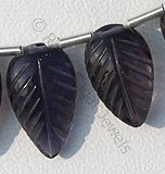 Iolite Gemstone Beads  Carved Leaf