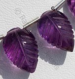 紫水晶宝石雕刻叶