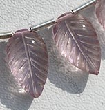 Pink Amethyst Carved Leaf