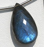 Labradorite Blue Power Flat Pear Briolette