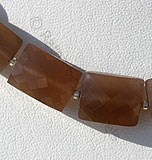 Coffee Moonstone Faceted Rectangle