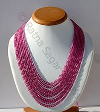 Pink Topaz Faceted Rondelles Necklace
