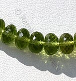 Peridot Gemstone Beads  Faceted Rondelles