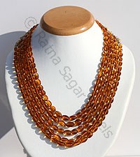 Citrine Gemstone Oval Faceted Necklace