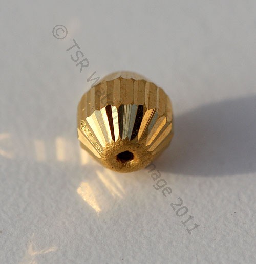 18k Gold Faceted Half Round beads