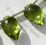 Peridot Gemstone Beads  Conch Briolette
