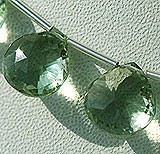 Green Amethyst Gemstone Concave Cut Heart