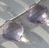 Pink Amethyst  Puffed Diamond Cut
