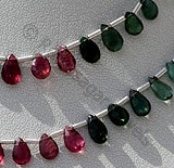 Tourmaline Gemstone Beads Flat Pear Briolette