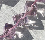 Pink Amethyst Faceted Cube