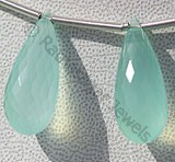 Dyed Blue Chalcedony Tear Drops Briolette
