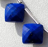 Lapis Gemstone Puffed Diamond Cut